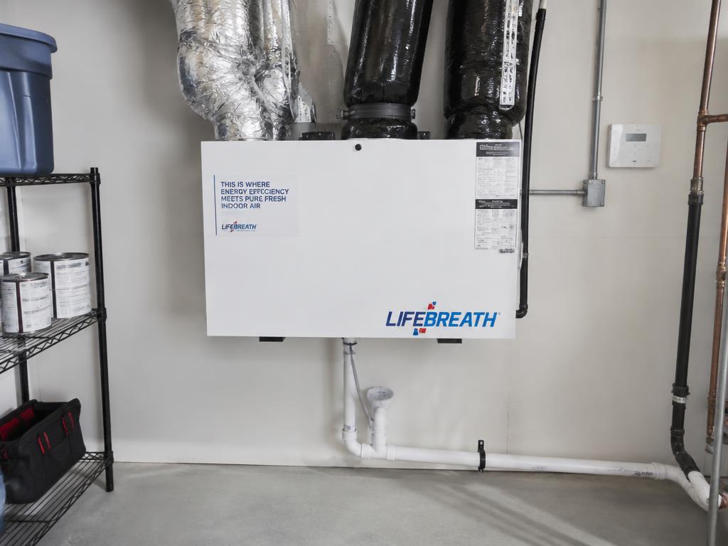 Échangeur d'air installé en salle utilitaire